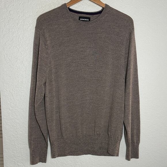 Bonobos Other - NEW Bonobos Merino Wool Crewneck Sweater Taupe Brown Mens XL Normcore Minimalist